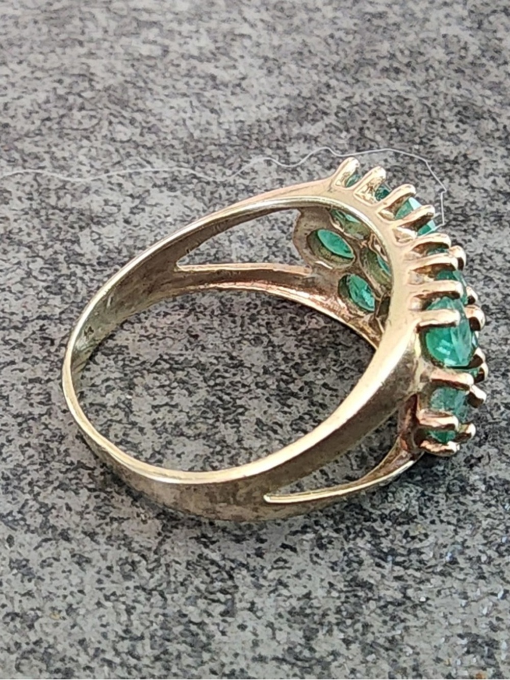 14K Emerald Ring 13 stones *NEW PICS& Video - Picture 5 of 16